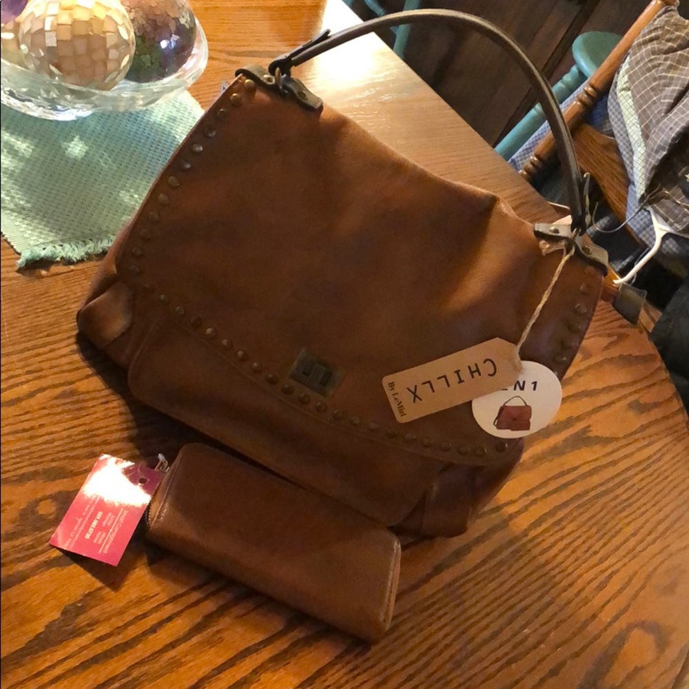 Brown hobo purse and wallet